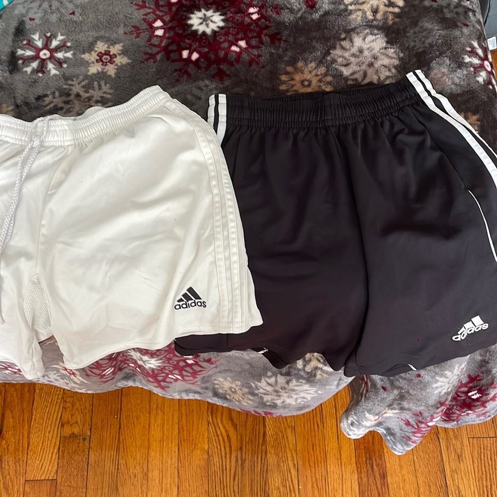2 adidas soccer shorts